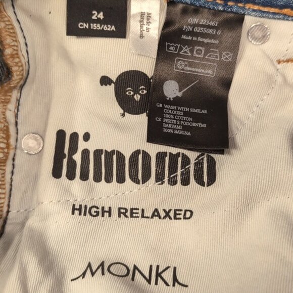 Monki Kimomo Jeans High Waisted Relaxed Slim Ankle Organic Cotton Denim - Picture 11 of 11